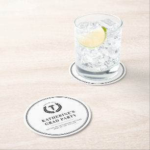 Personalized Modern Medical School Graduation Round Paper Coaster