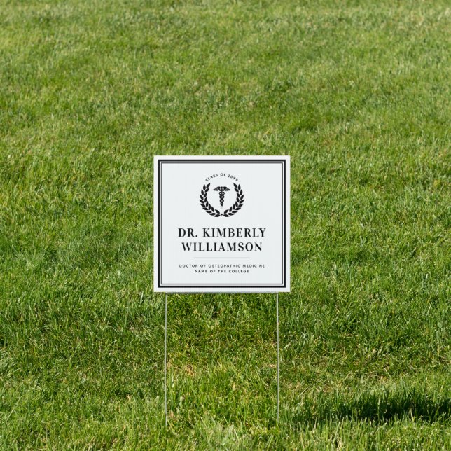 Personalized Modern Medical School Graduation Sign (Insitu)