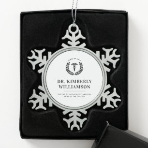 Personalized Modern Medical School Graduation Snowflake Pewter Christmas Ornament