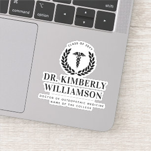 Personalized Modern Medical School Graduation Sticker