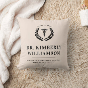 Personalized Modern Medical School Graduation Throw Pillow