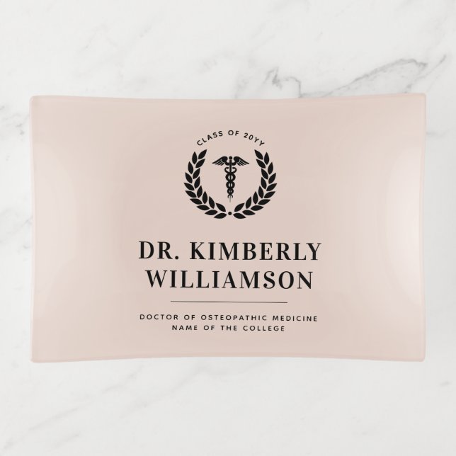 Personalized Modern Medical School Graduation Trinket Tray (Front)