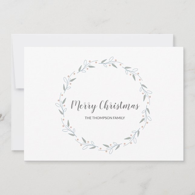 Personalized Modern Merry Christmas Family Holiday Card (Front)