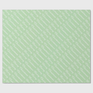 Personalized Modern Merry Christmas Light Green Wrapping Paper