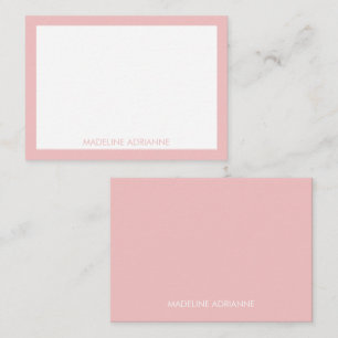Personalized Modern Minimal Blush Pink Name Note Card