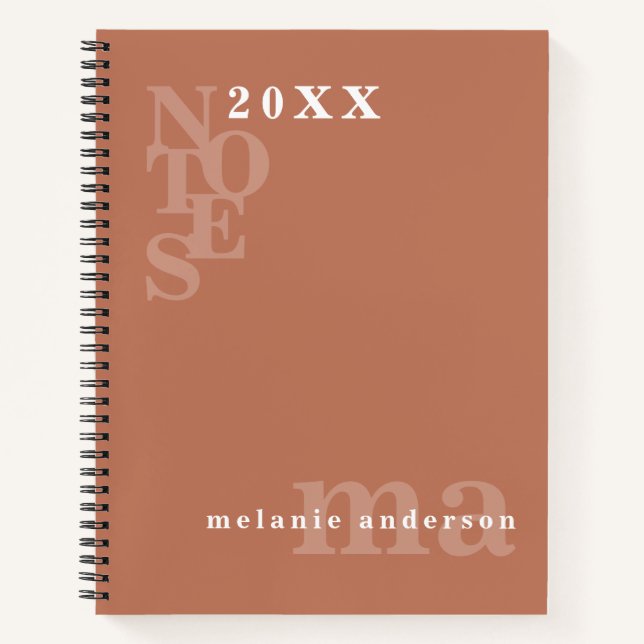Personalized Modern Minimalist Boho Notebook (Front)