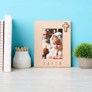 Personalized Modern Minimalist Cross Keepsake Engraved Frames