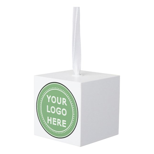 personalized Modern, Minimalist, & Elegant  Cube Ornament (Back Angled)
