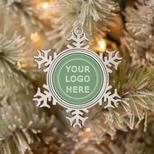 personalized Modern, Minimalist, & Elegant Snowflake Pewter Christmas Ornament