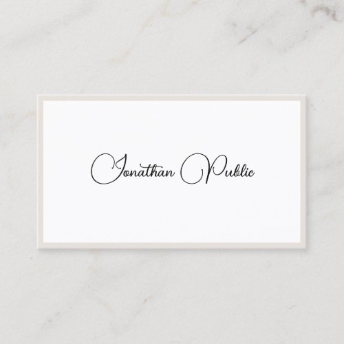 Personalized Modern Minimalist Elegant Typography Business Card