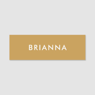Personalized Modern Minimalist Gold Professional Name Tag