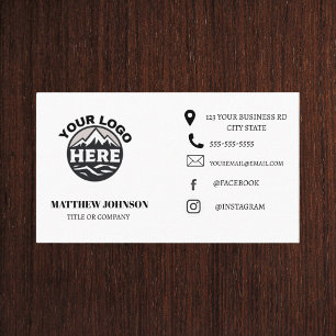 Personalized Modern Minimalist Logo Social Media Business Card