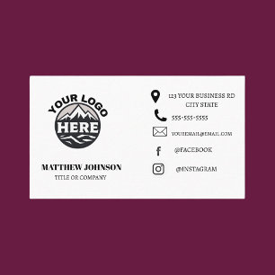 Personalized Modern Minimalist Logo Social Media  Business Card