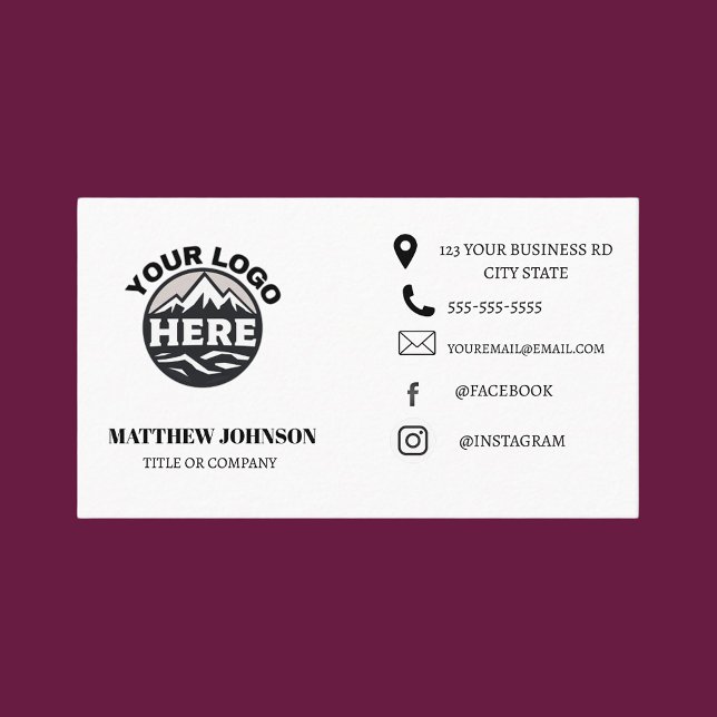 Personalized Modern Minimalist Logo Social Media  Business Card (Creator Uploaded)