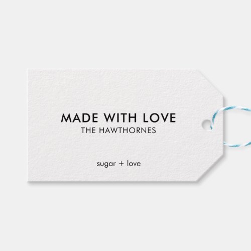 Personalized Modern Minimalist Made With Love Gift Tags