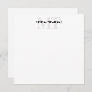 Personalized Modern Minimalist Monogram Note Card