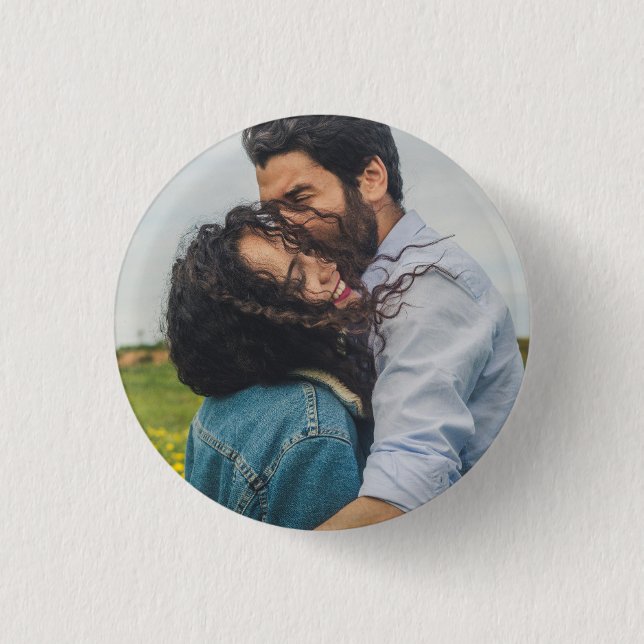 Personalized Modern Minimalist Photo Button (Front)