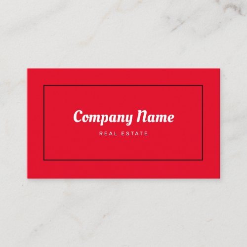 Personalized Modern Minimalist Real Estate Red Business Card