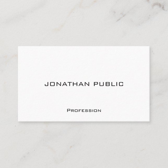 Personalized Modern Minimalist Signature Matte Business Card (Front)
