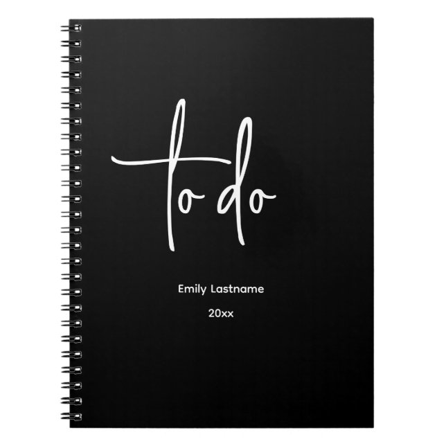 Personalized Modern Minimalist To Do Notebook (Front)