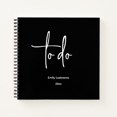Personalized Modern Minimalist To Do Notebook