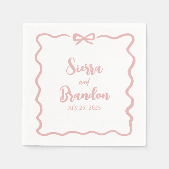 Personalized Modern Minimalist Wedding Napkins (Front)