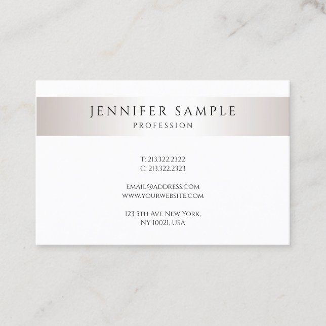 Personalized Modern Minimalistic Elegant Template Business Card (Front)