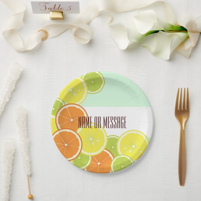 Personalized Modern Mint Green Citrus Fruit Slices