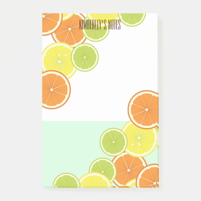 Personalized Modern Mint Green Citrus Fruit Slices