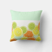 Personalized Modern Mint Green Citrus Fruit Slices Throw Pillow (Back)