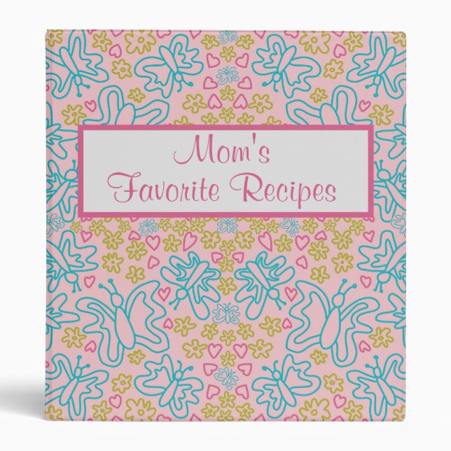 Personalized Modern Mom's Favorite Recipes Binder  (Front)