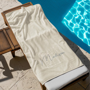 Personalized Modern Monogram Beach Towel
