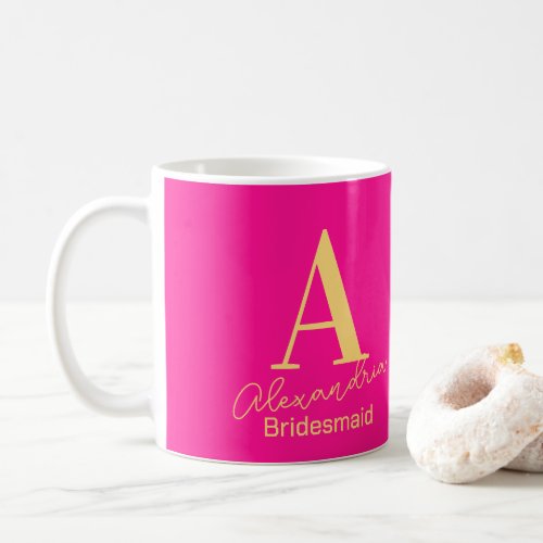 Personalized Modern Monogram Bridesmaid Coffee Mug