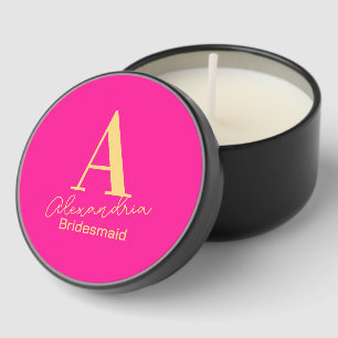 Personalized Modern Monogram Bridesmaid Mini Candle Favors