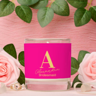 Personalized Modern Monogram Bridesmaid Scented Candle
