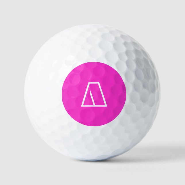 Personalized Modern Monogram Hot Pink Golf Balls (Front)