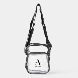 Personalized Modern Monogram Initial “A” Clear Cro Crossbody Bag