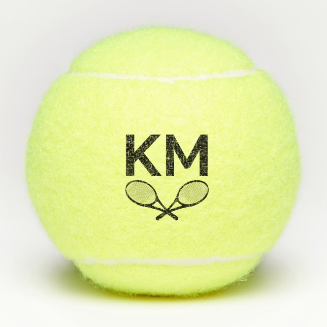 Personalized Modern Monogram Initials Stylish  Tennis Balls (Front)