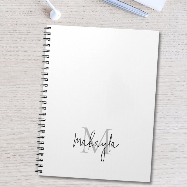 Personalized Modern Monogram Name Notebook (Creator Uploaded)