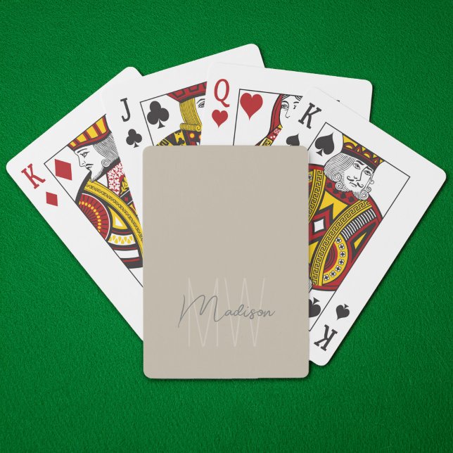 Personalized Modern Monogram Poker Cards (Personalized Modern Monogram Poker Cards by MINTIC DESIGN STUDIO)