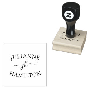 Personalized Modern Monogram Rubber Stamp