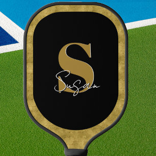 Personalized Modern Monogram Script Name  Pickleball Paddle