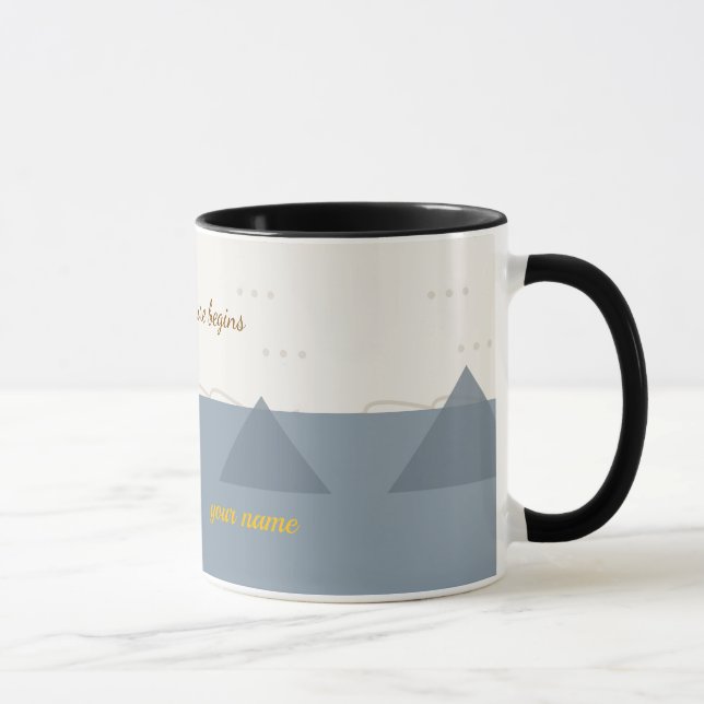 Personalized Modern Mountain Adventure Two-Tone Co Mug (Right)