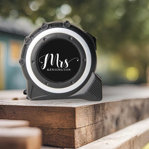 Personalized Modern Mrs Newlywed Typography Tape Measure