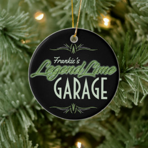 Personalized Modern Muscle Car Legend Lime Custom Ceramic Ornament