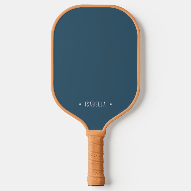 Personalized Modern Muted Blue Name Pickleball Paddle (Front)