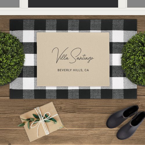 Personalized Modern Name of Home Residence Doormat