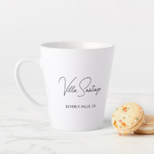 Personalized Modern Name of Home Residence Latte Mug