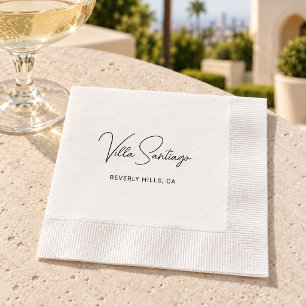 Personalized Modern Name of Home Residence Napkins