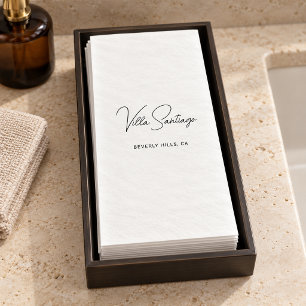 Personalized Modern Name of Home Residence Paper Guest Towels